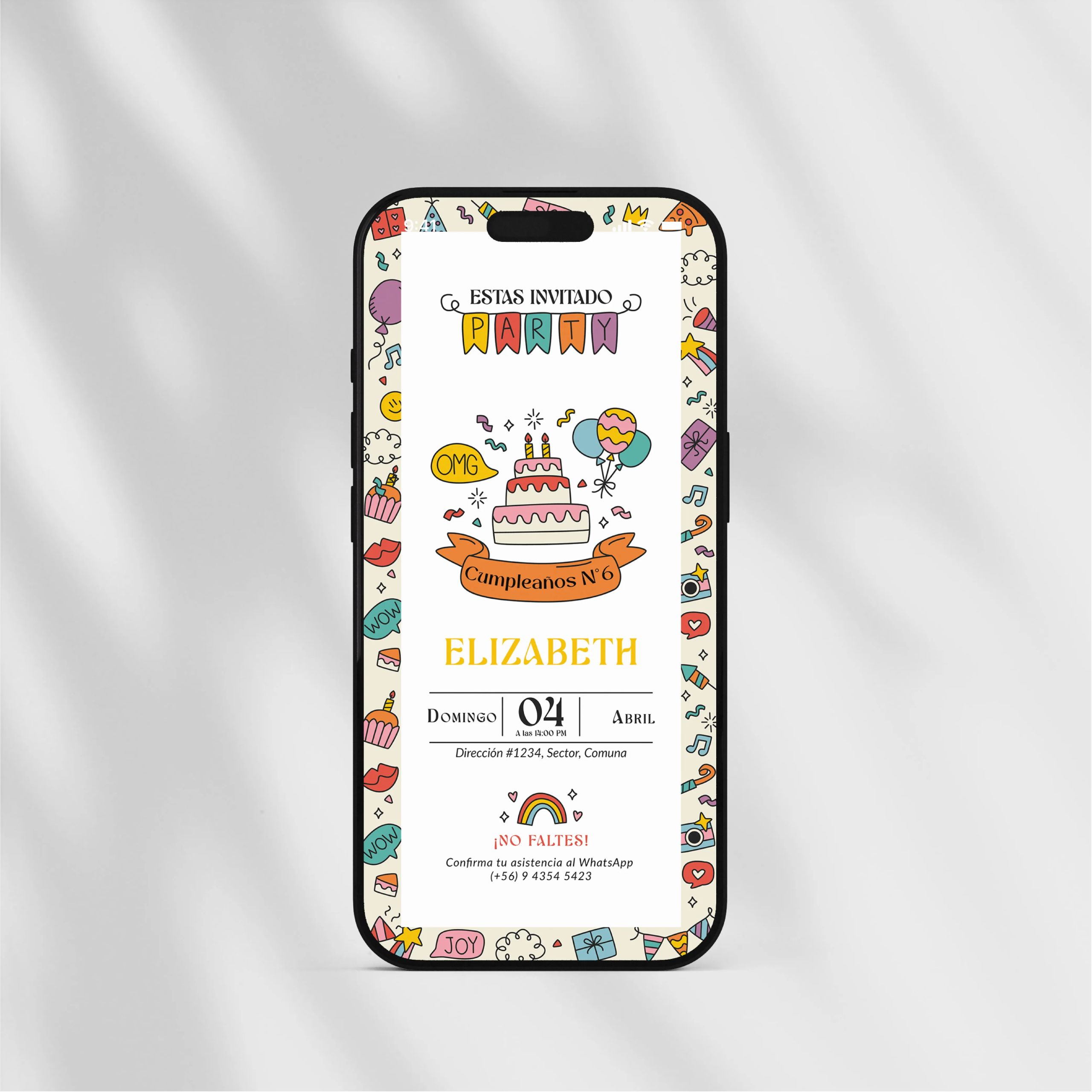 Invitación Digital de cumpleaños Infantiles, Regalos.