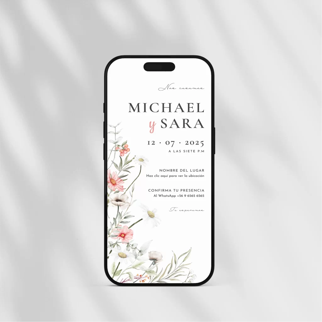 Invitación Digital de Boda Estática Suspiro.